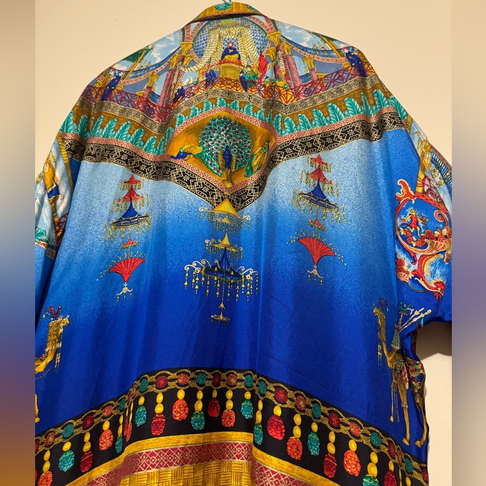 Very Rare Gianni Versace 92’ Journey of Marco Polo runway Silk button down shirt